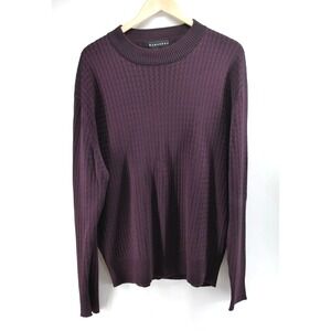 Baracuta Mens Pullover Knit Long Sleeve Sweater Purple Large‎